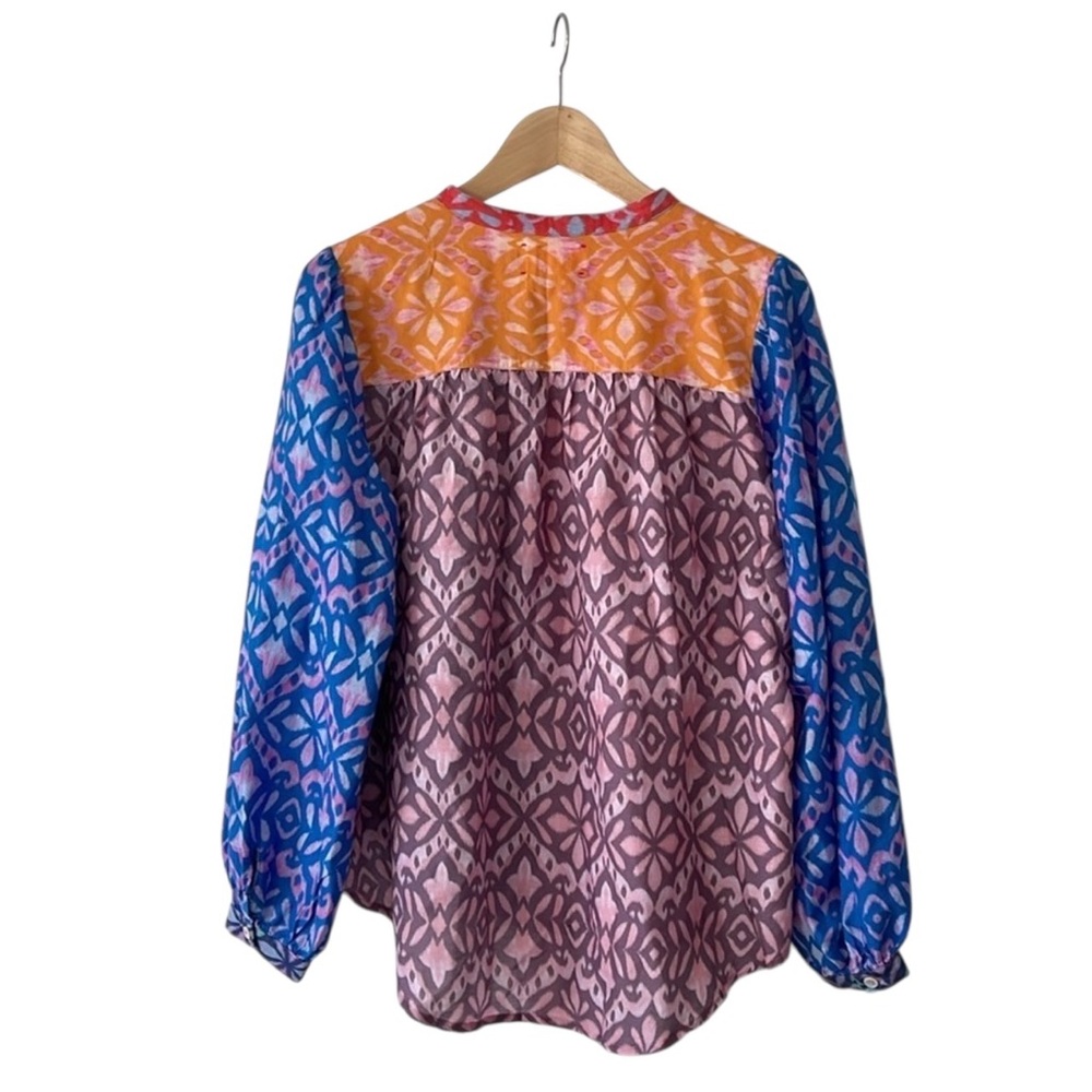 XiRENA Huntley Cotton & Silk Top in Fiesta Size Small Colorful Vibrant - Picture 4 of 6